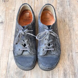 Finn Comfort Ikebukuro Blue Sneakers Womens Size 7.5 Walking Shoes Leather